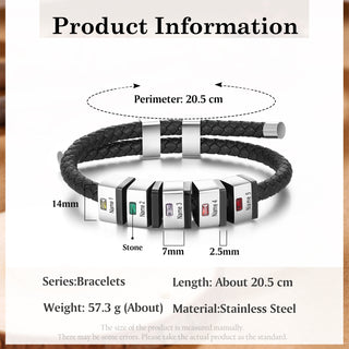 Custom Leather Men Bracelet