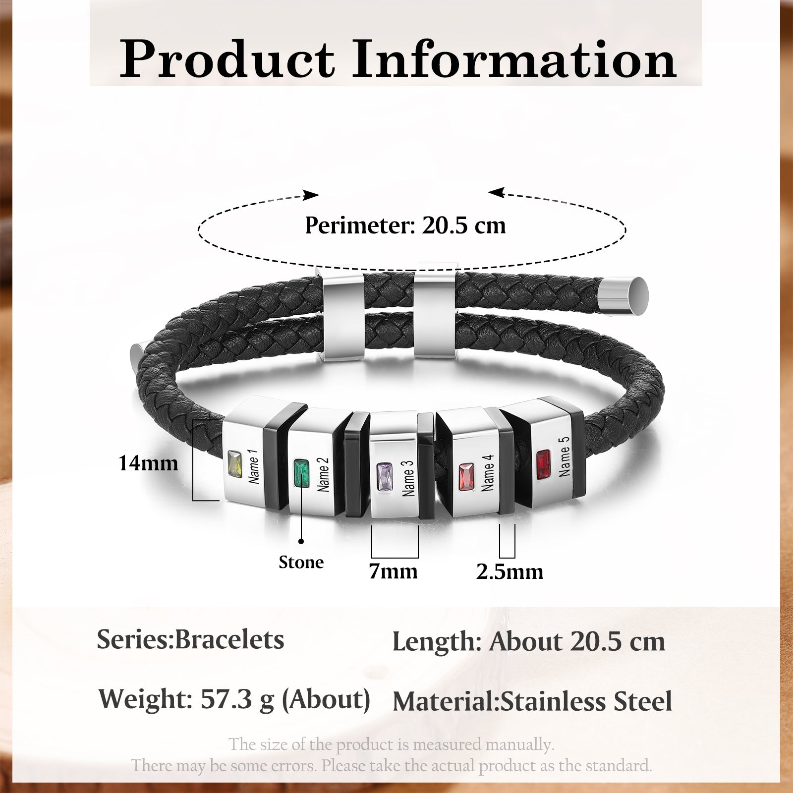 Custom Leather Men Bracelet