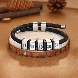 Custom Leather Men Bracelet