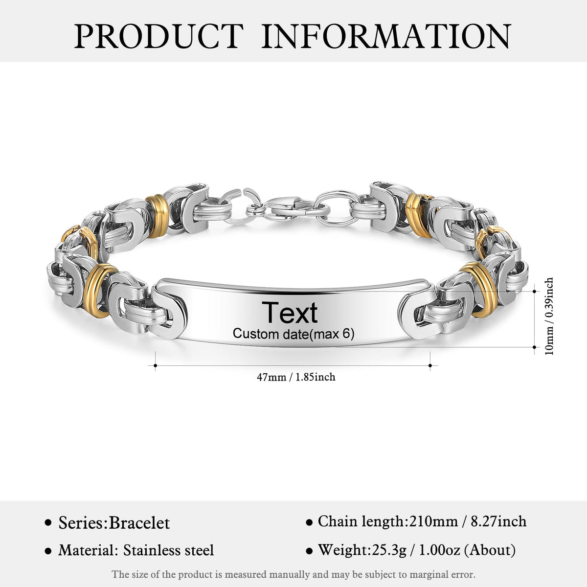 Custom Stainless Steel Men Bracelet