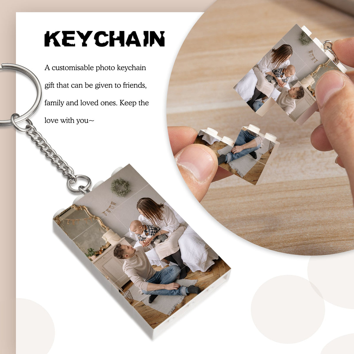 Custom Photo Puzzle Keychain