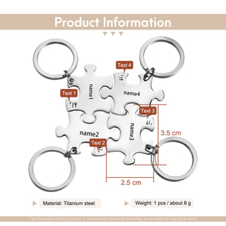 Custom Name Puzzle Keychain