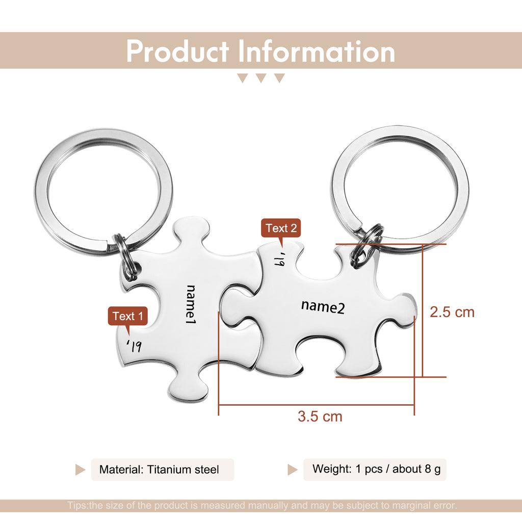 Custom Name Puzzle Keychain