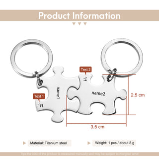 Custom Name Puzzle Keychain
