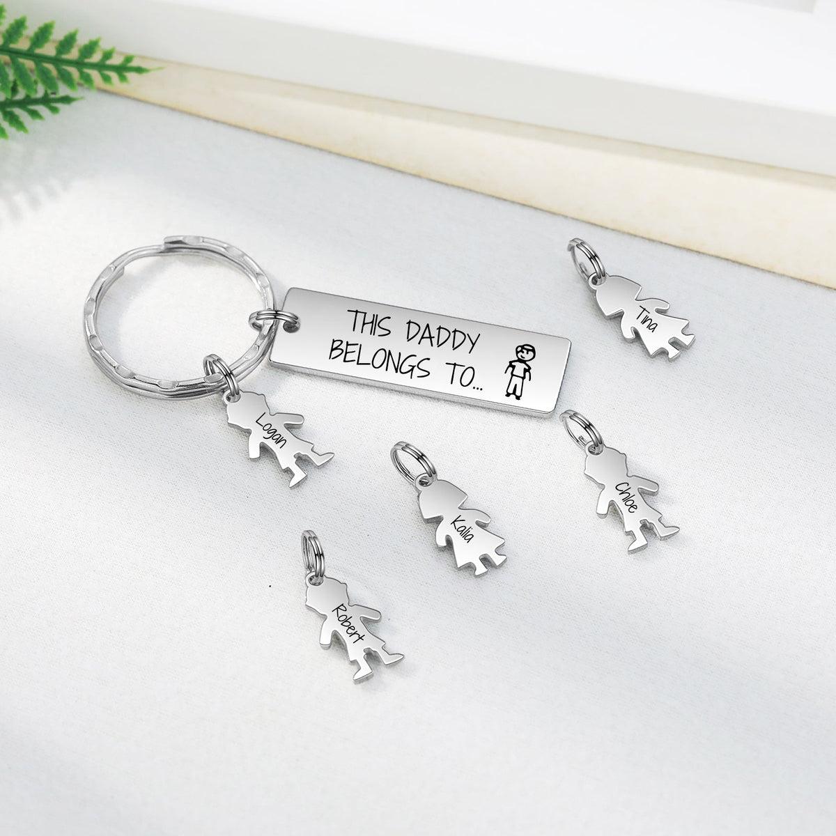 Custom Stainless Steel Baby Keychain
