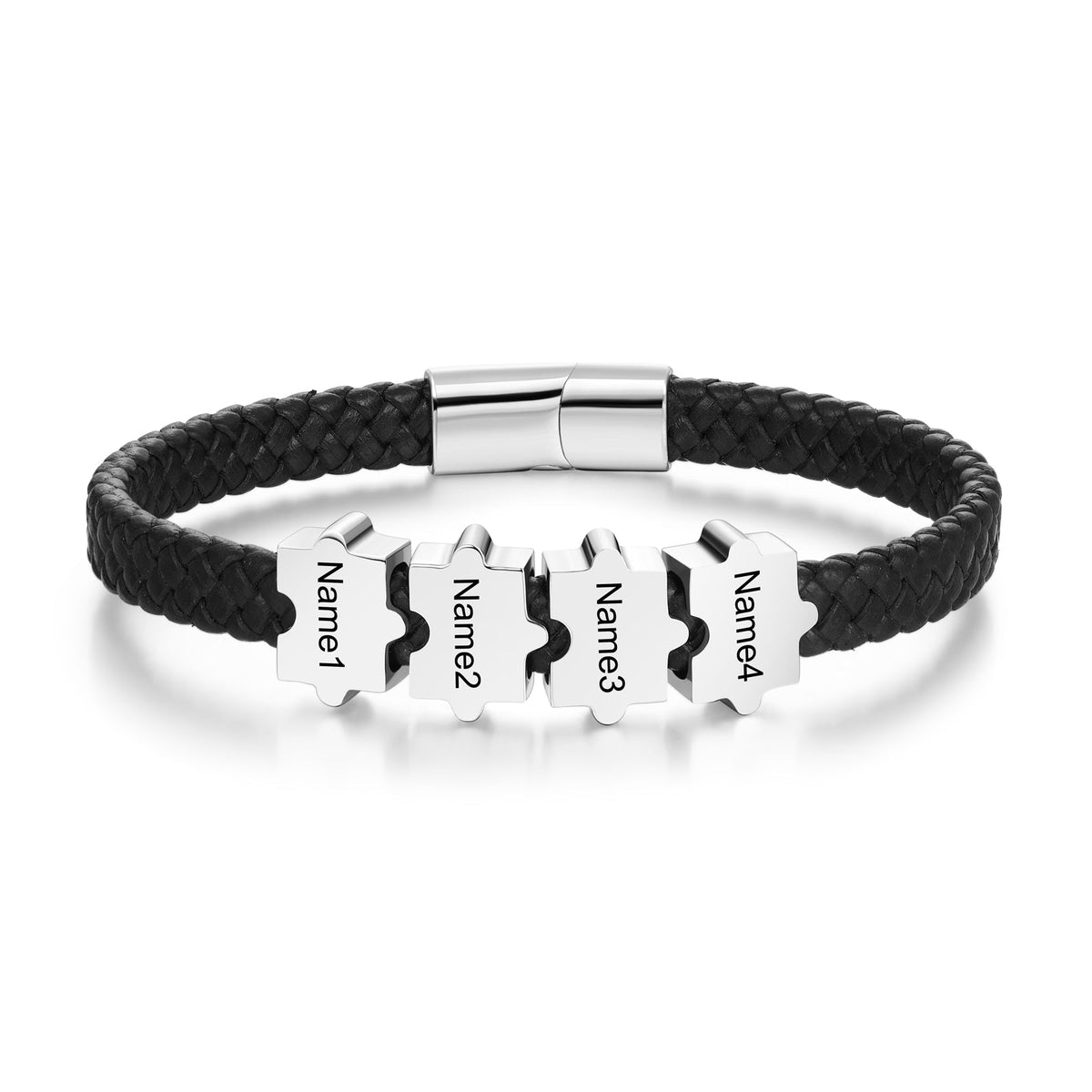 Custom Puzzle Leather Bracelet