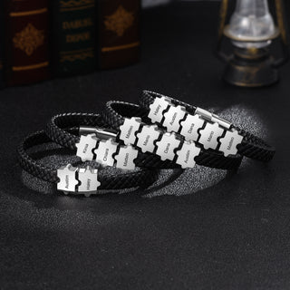 Custom Puzzle Leather Bracelet