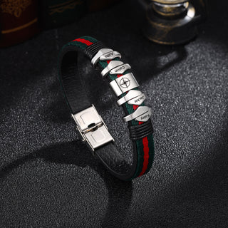 Custom Name Leather Bracelet