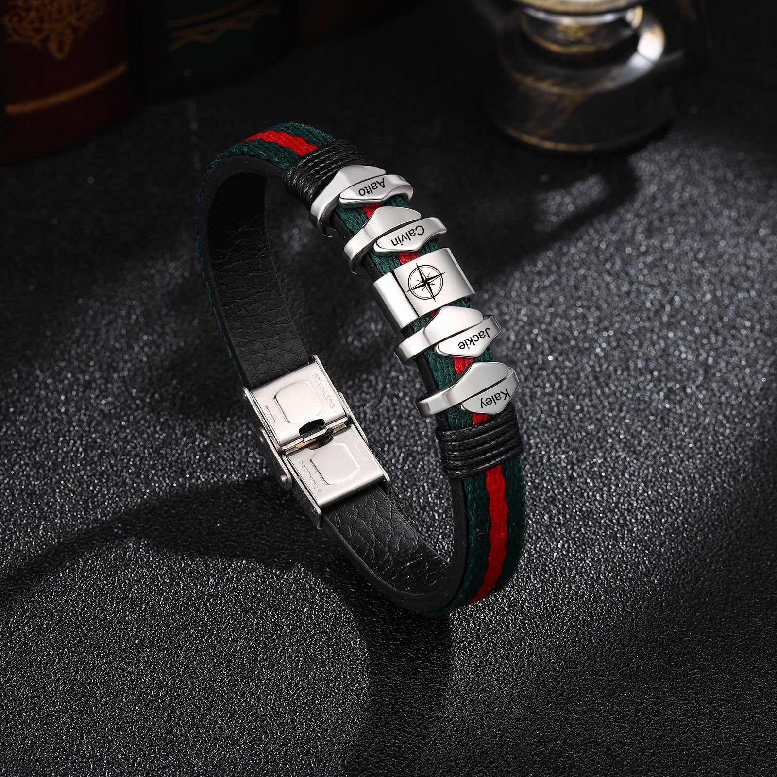 Custom Name Leather Bracelet