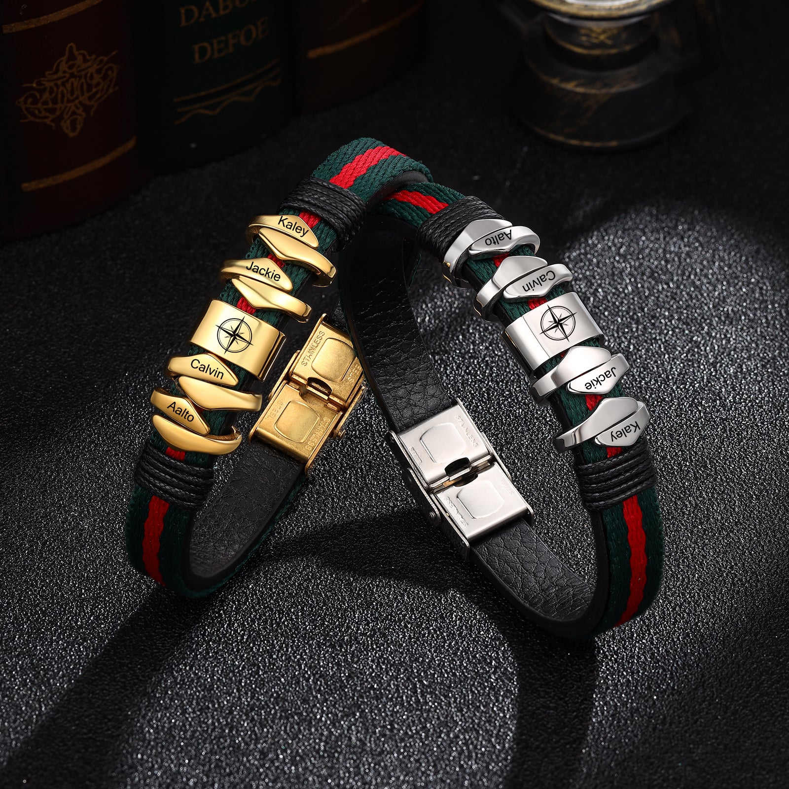 Custom Name Leather Bracelet