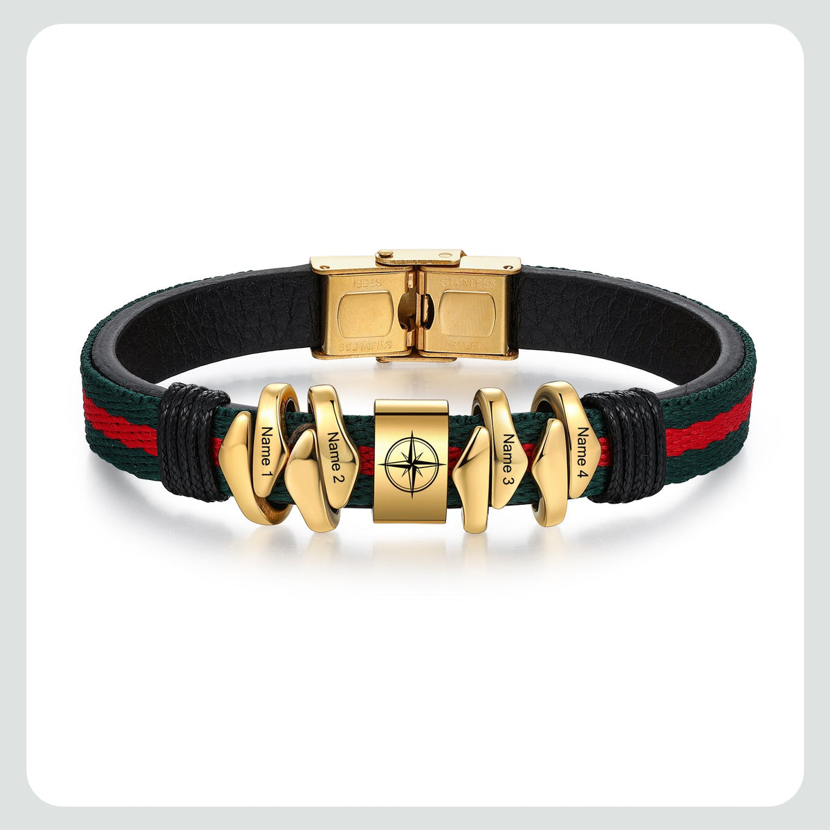 Custom Name Leather Bracelet