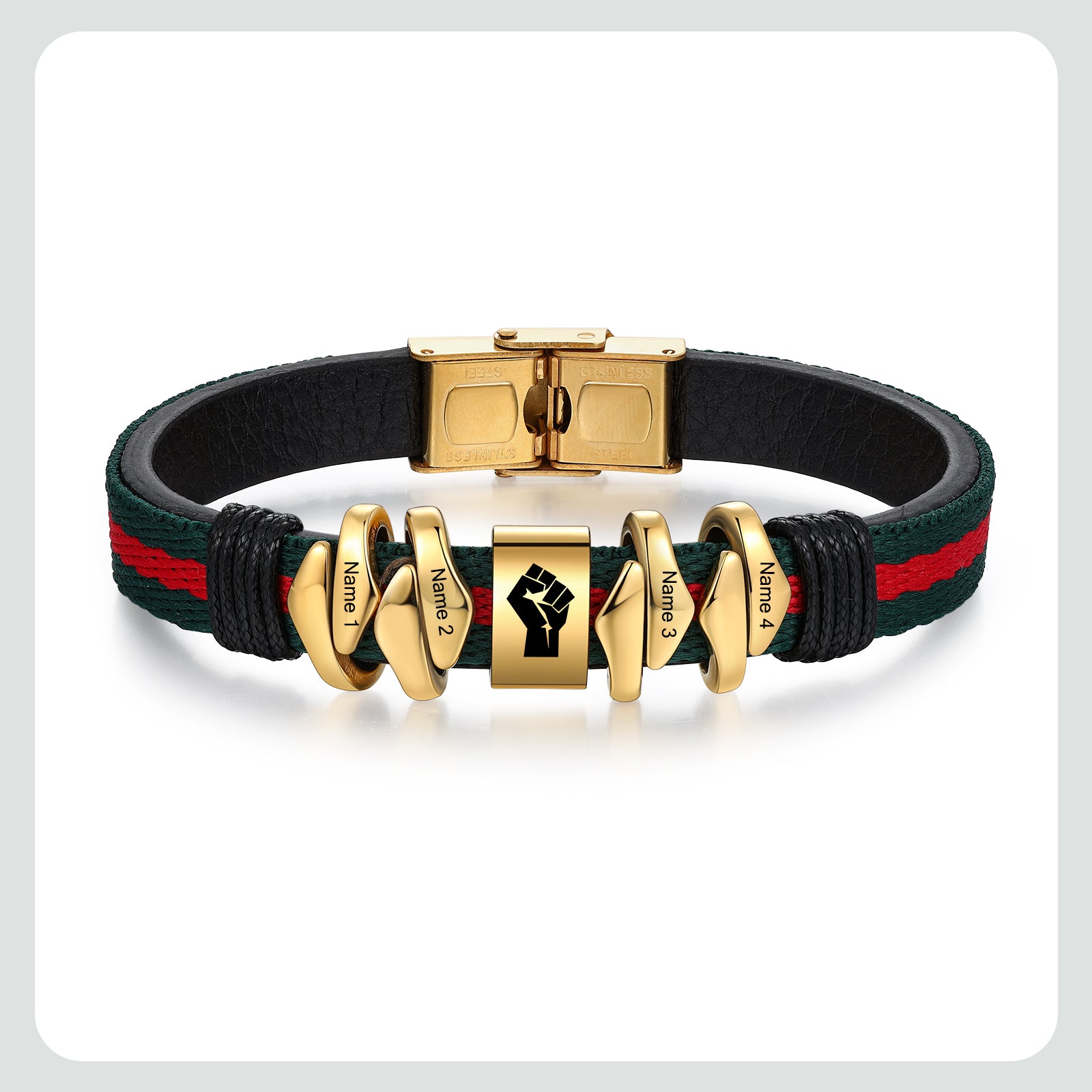 Custom Name Leather Bracelet
