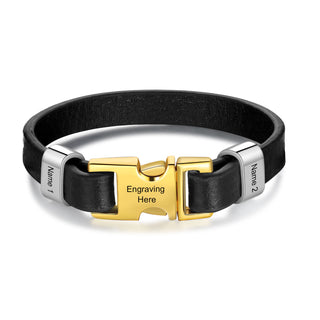 Custom Name Leather Bracelet