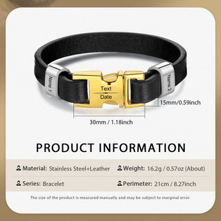Custom Name Leather Bracelet