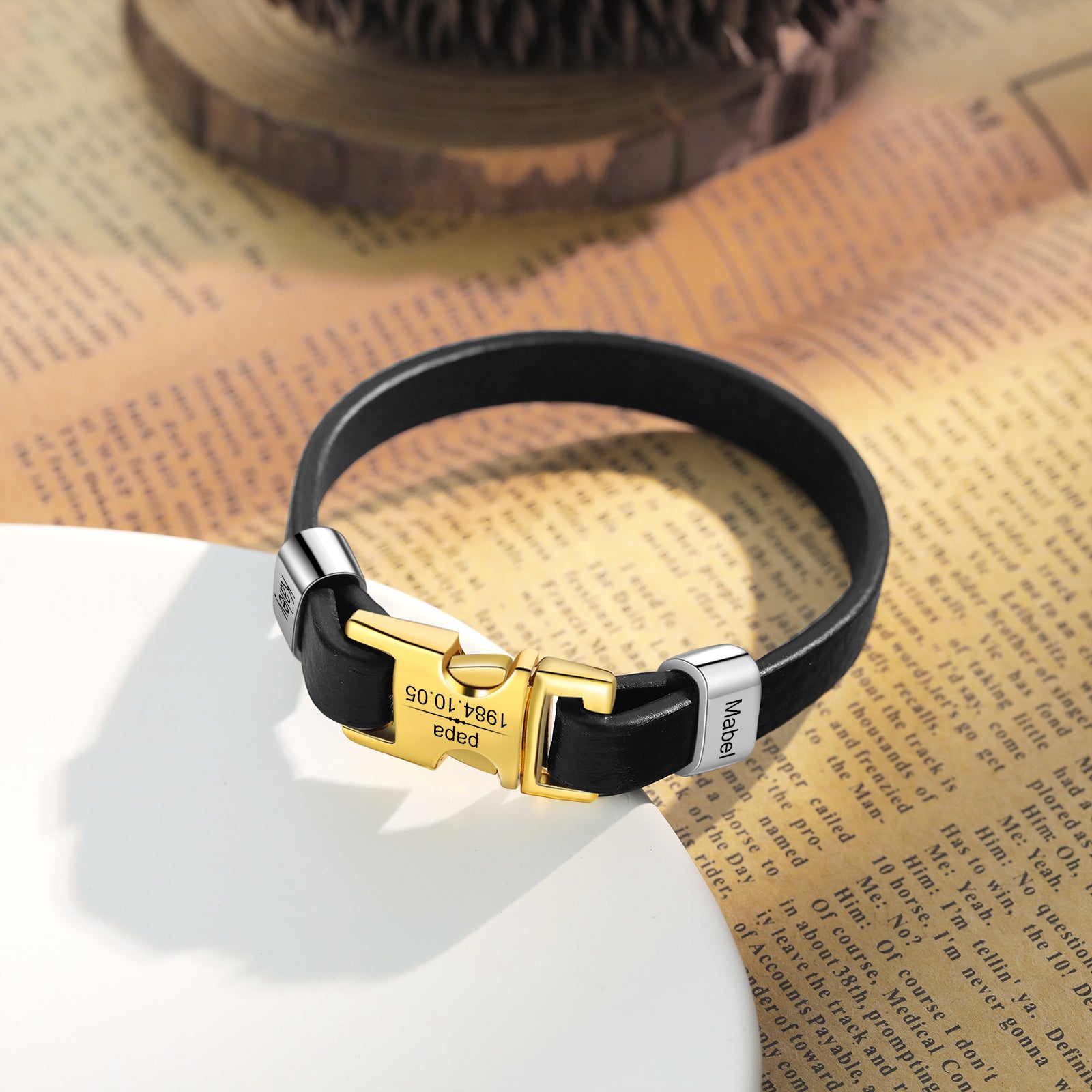 Custom Name Leather Bracelet