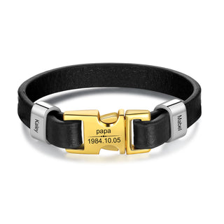 Custom Name Leather Bracelet
