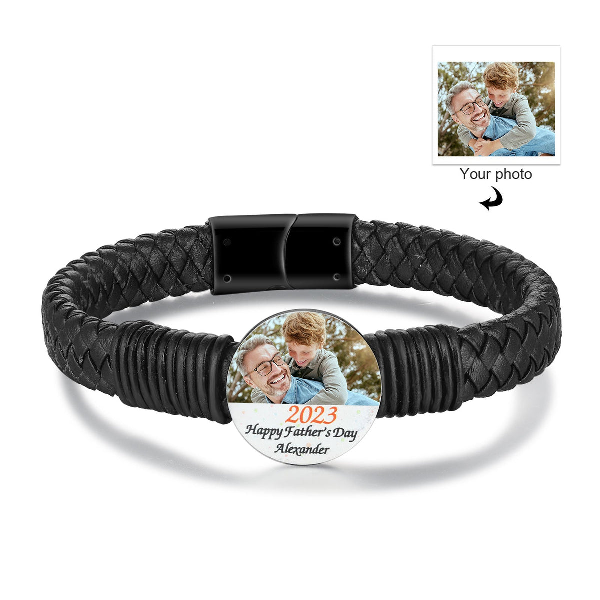 Custom Photo Leather Bracelet