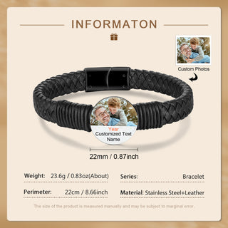 Custom Photo Leather Bracelet