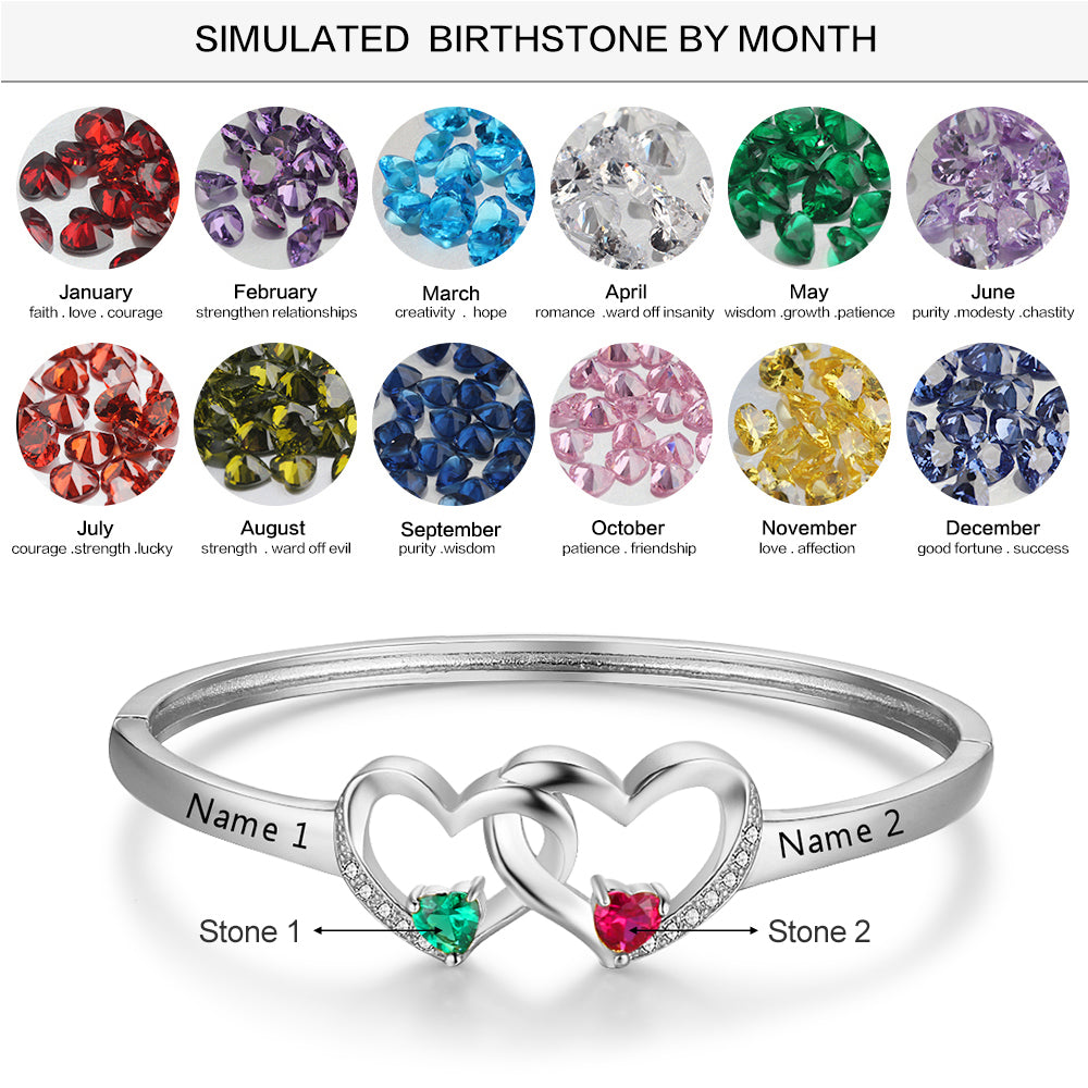 Custom Double Heart Bangle