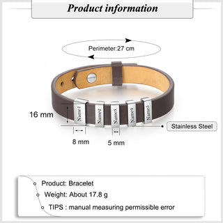Flat Stainless Steel Leather Hand Strap