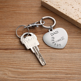 Custom Puzzle Keychain with Heart