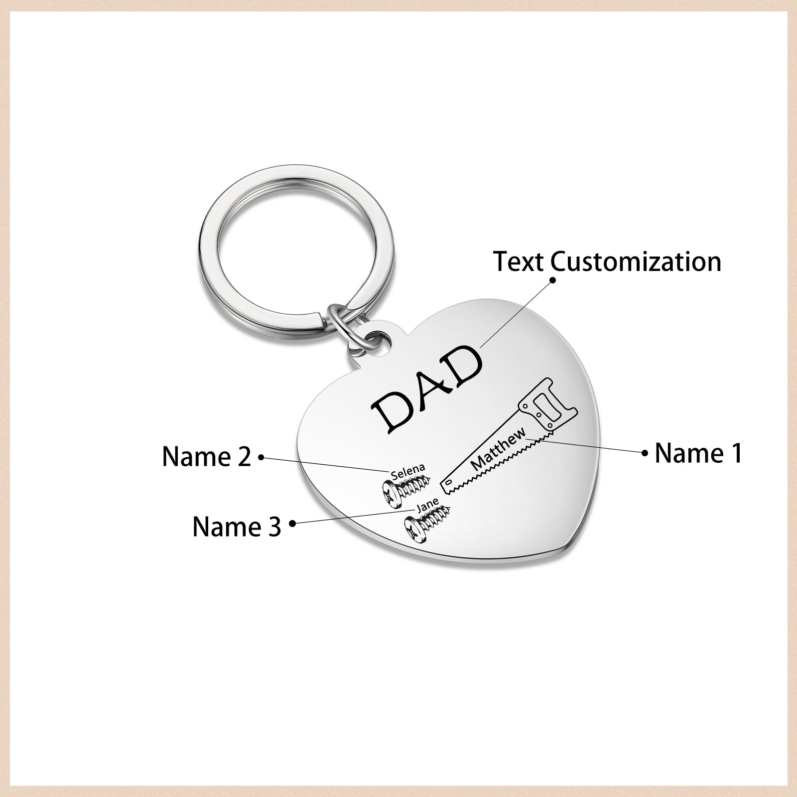 Custom Puzzle Keychain with Heart