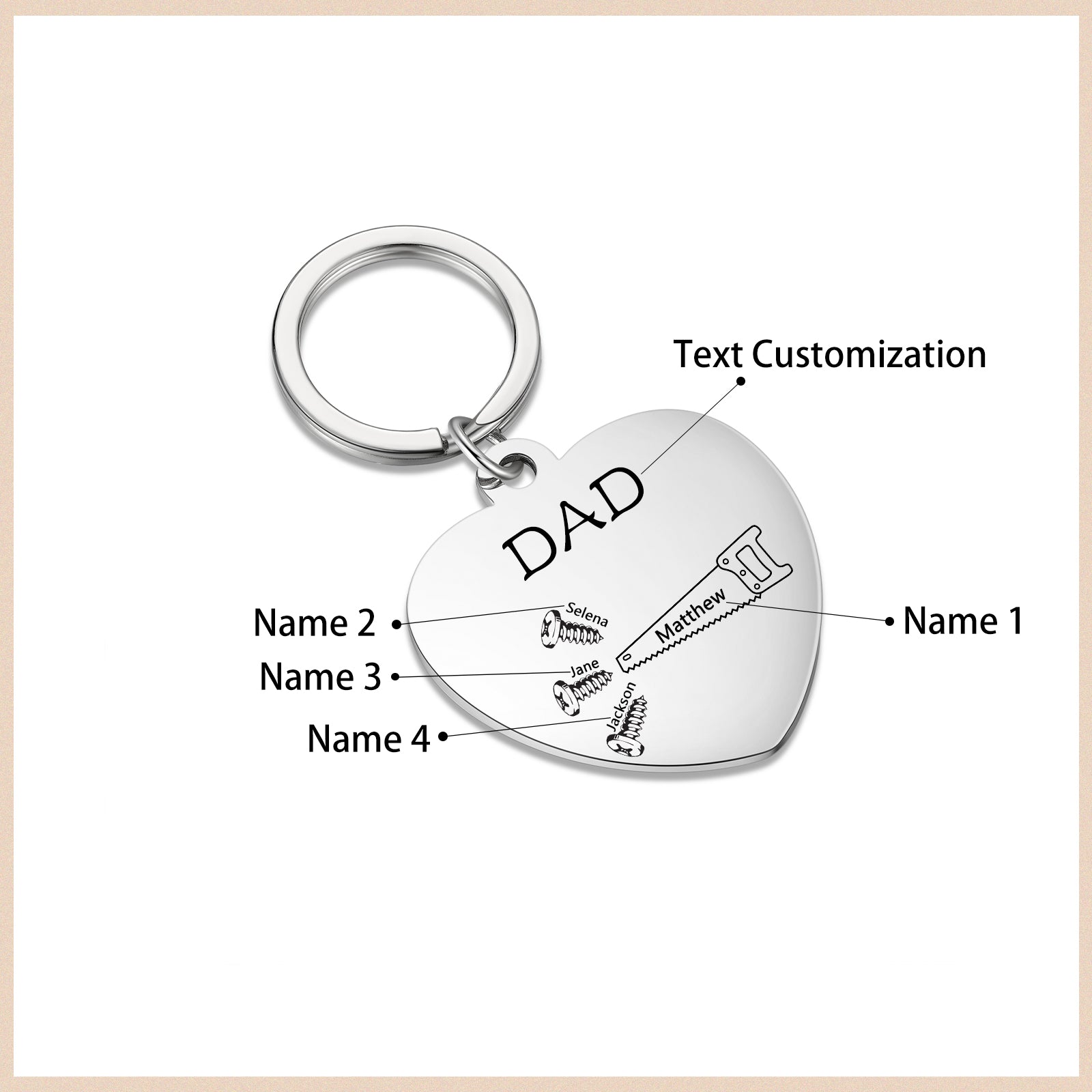 Custom Puzzle Keychain with Heart