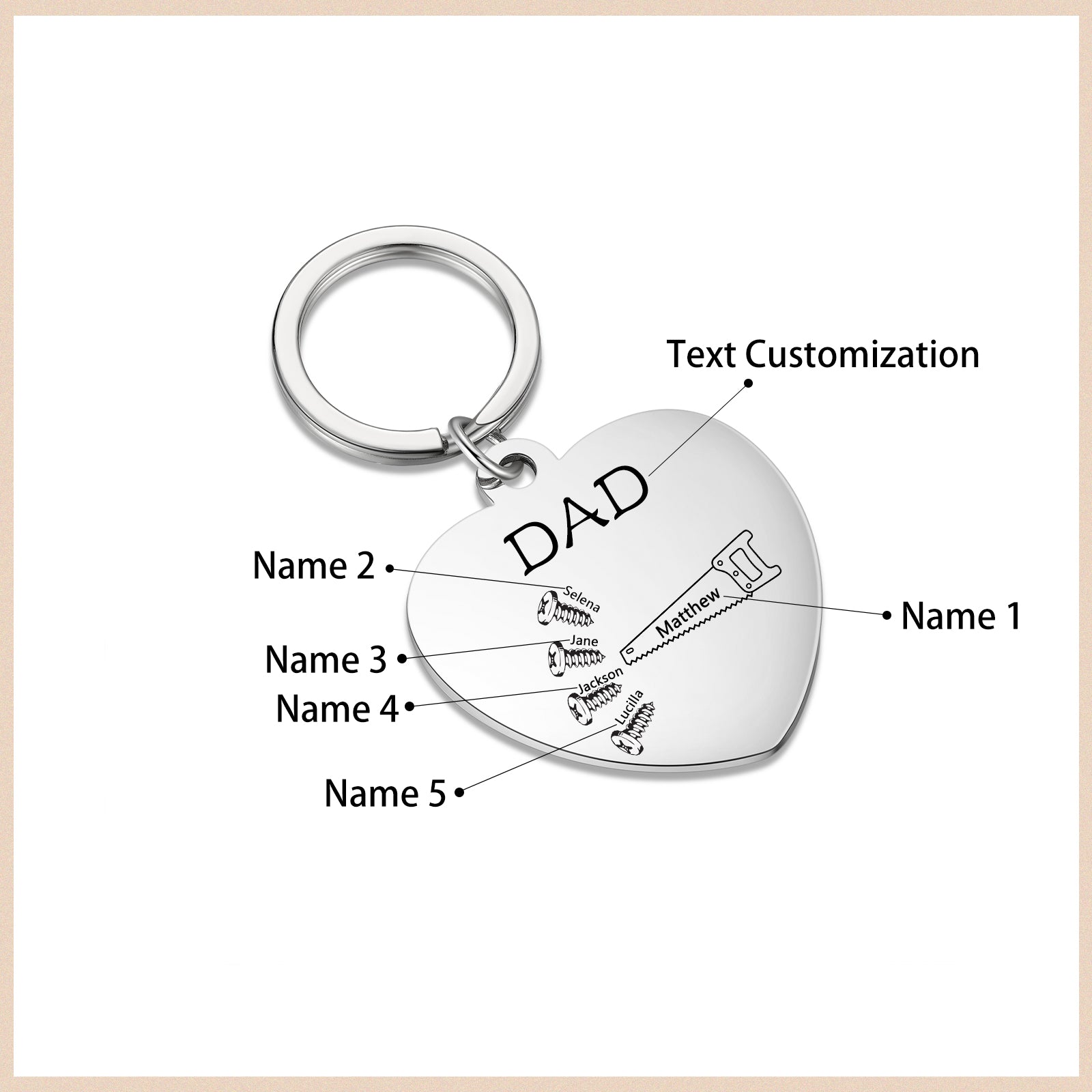 Custom Puzzle Keychain with Heart