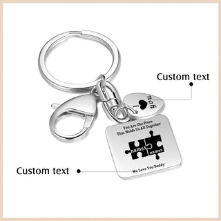 Custom Stainless Steel Keychain with Heart Charm