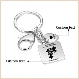 Custom Stainless Steel Keychain with Heart Charm