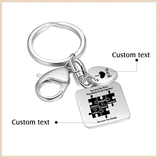 Custom Stainless Steel Keychain with Heart Charm