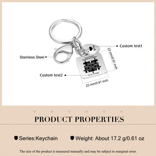 Custom Stainless Steel Keychain with Heart Charm