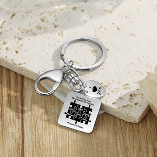 Custom Stainless Steel Keychain with Heart Charm