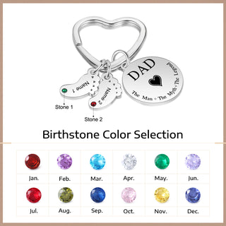 Custom Stainless Steel keychain with Baby Feet Charm