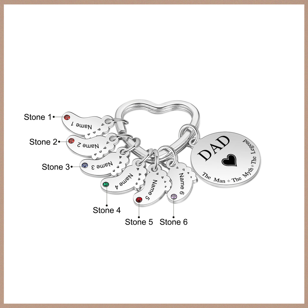 Custom Stainless Steel keychain with Baby Feet Charm