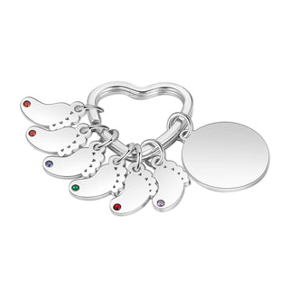 Custom Stainless Steel keychain with Baby Feet Charm