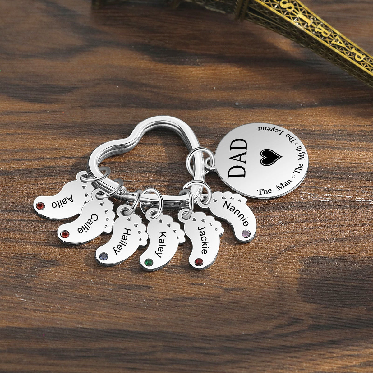 Custom Stainless Steel keychain with Baby Feet Charm