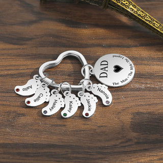 Custom Stainless Steel keychain with Baby Feet Charm