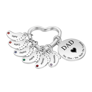 Custom Stainless Steel keychain with Baby Feet Charm