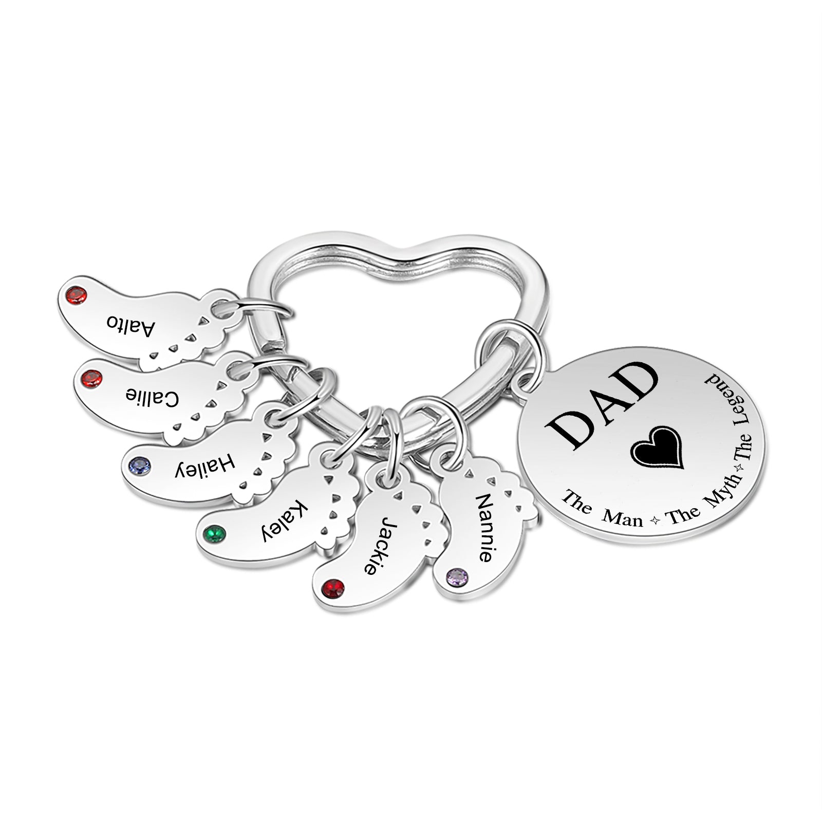 Custom Stainless Steel keychain with Baby Feet Charm