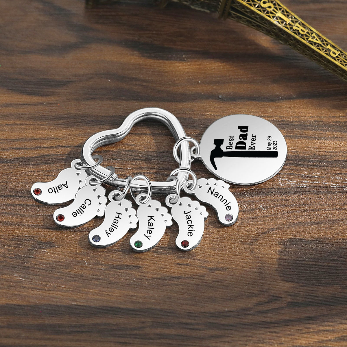 Custom Stainless Steel Keychain with Baby Feet