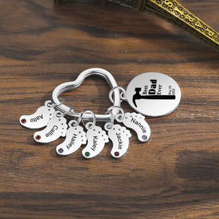 Custom Stainless Steel Keychain with Baby Feet