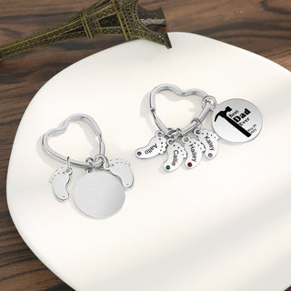 Custom Stainless Steel Keychain with Baby Feet