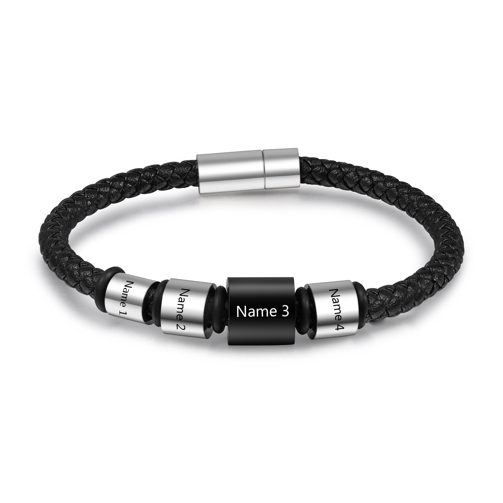 Custom Name Men Leather Bracelet