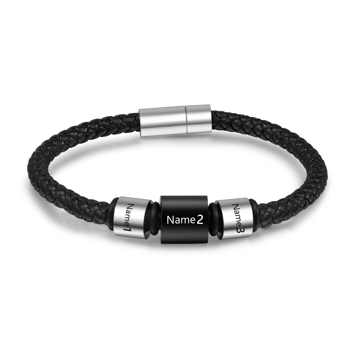 Custom Name Men Leather Bracelet