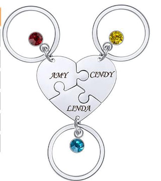 Custom Name Heart Puzzle Keychain