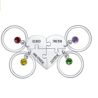 Custom Name Heart Puzzle Keychain