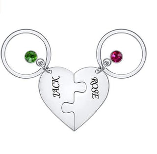 Custom Name Heart Puzzle Keychain