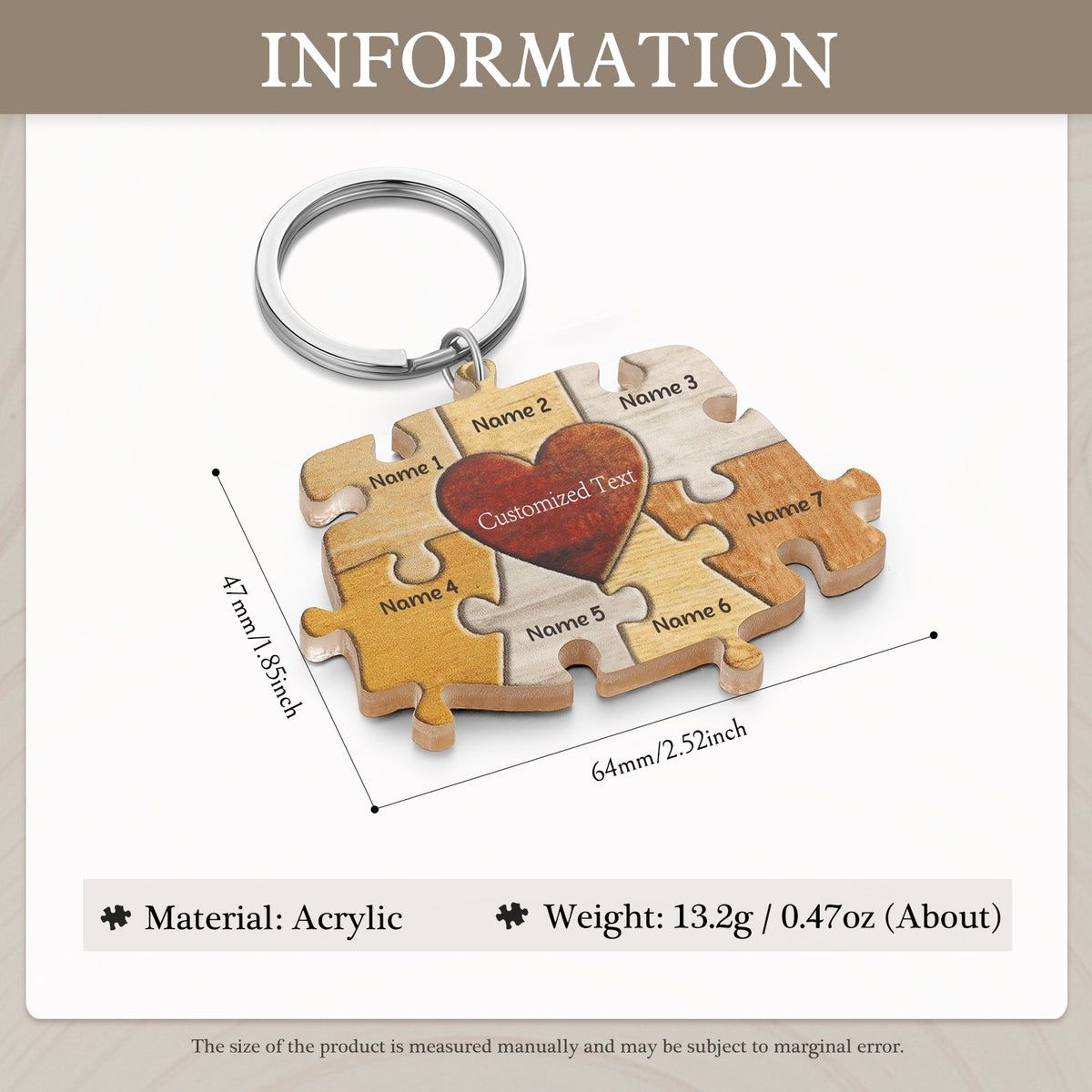 Custom Acrylic Puzzle Keychain