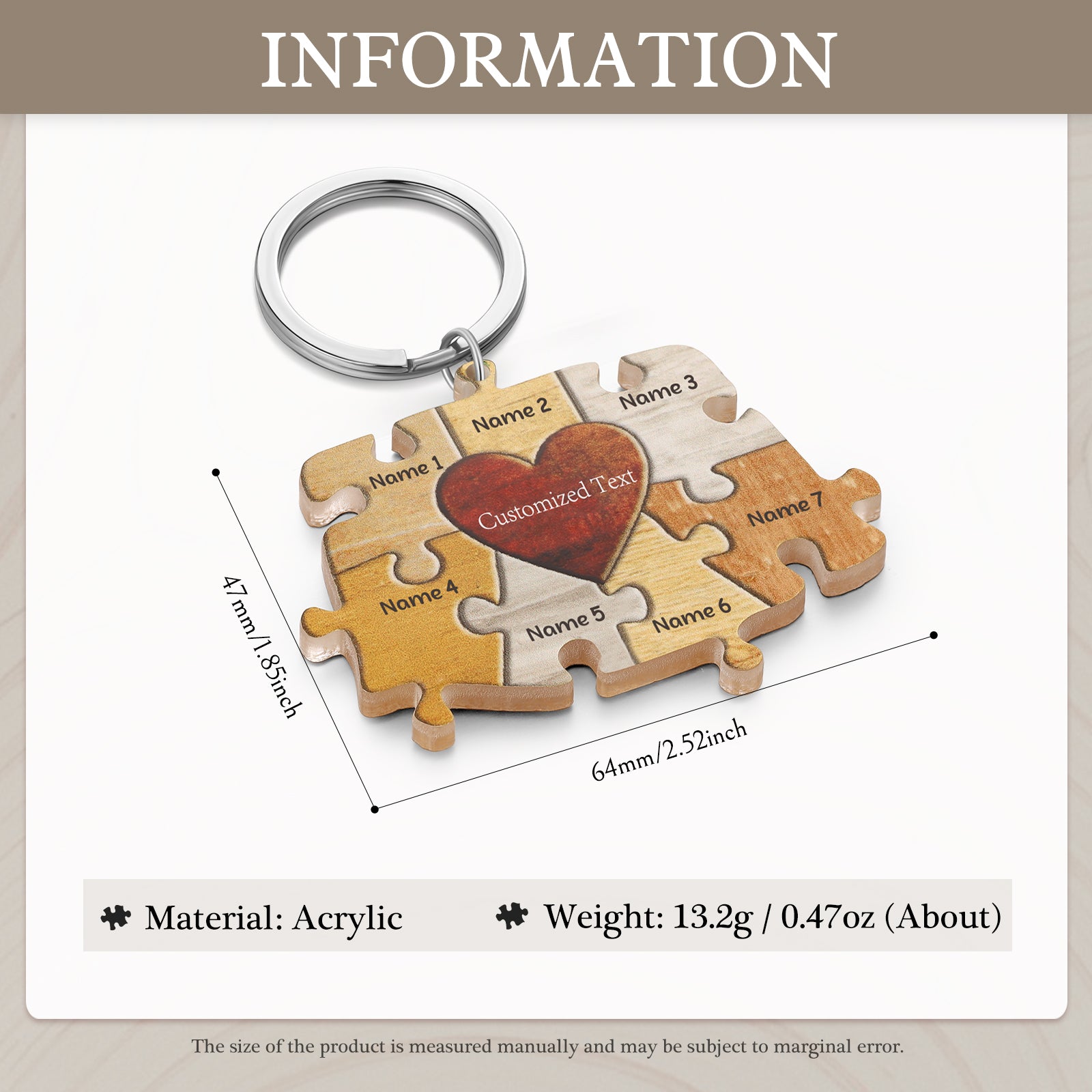 Custom Acrylic Puzzle Keychain